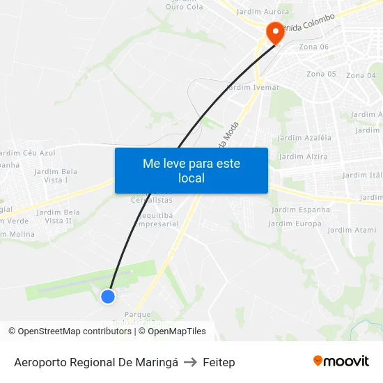 Aeroporto Regional De Maringá to Feitep map