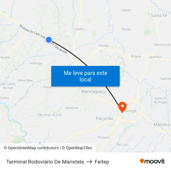 Terminal Rodoviário De Maristela to Feitep map