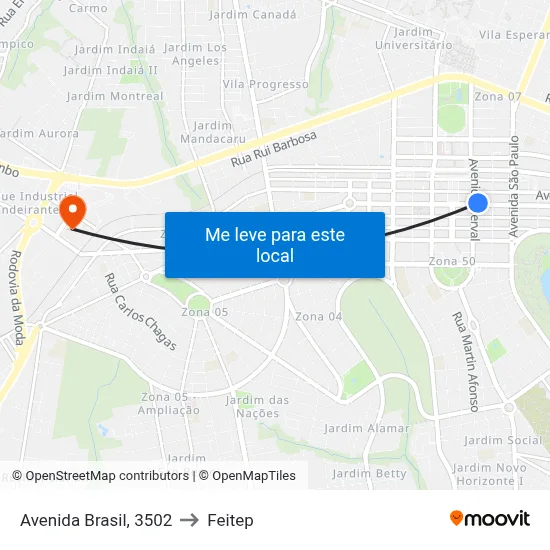 Avenida Brasil, 3502 to Feitep map
