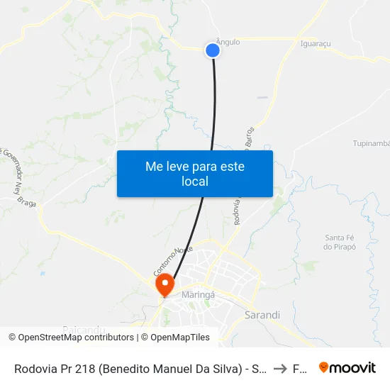 Rodovia Pr 218 (Benedito Manuel Da Silva) - Sitio Nossa Senhora Aparecida to Feitep map