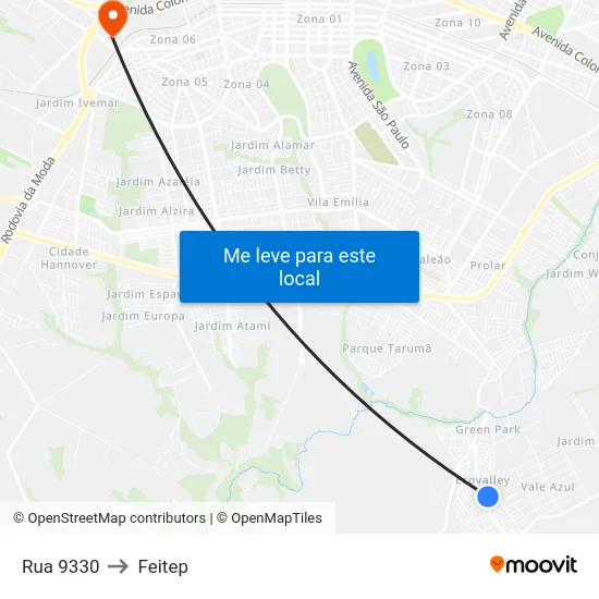 Rua 9330 to Feitep map