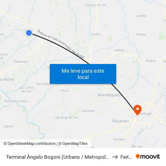 Terminal Ângelo Bogoni (Urbano / Metropolitano) to Feitep map