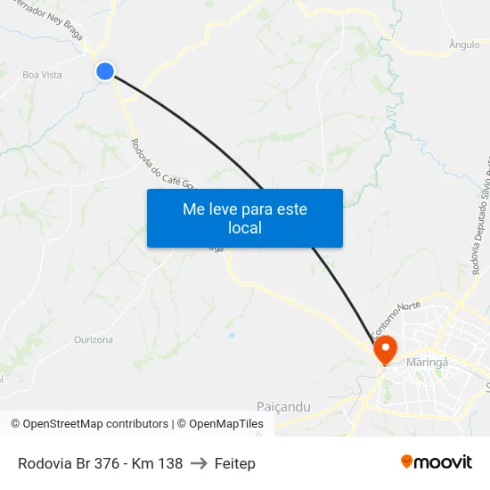Rodovia Br 376 - Km 138 to Feitep map