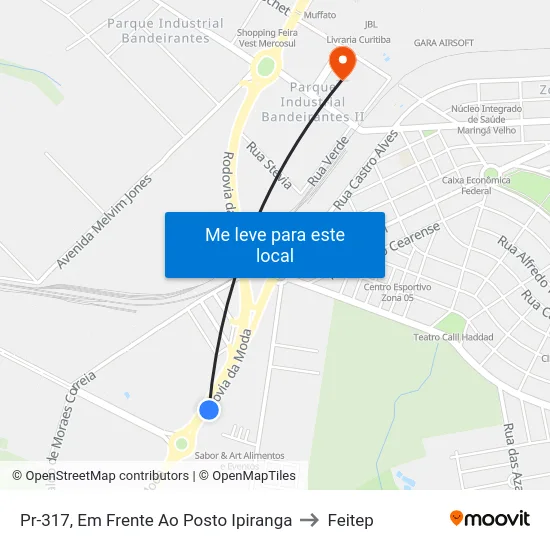 Pr-317, Em Frente Ao Posto Ipiranga to Feitep map