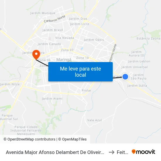 Avenida Major Afonso Delambert De Oliveira, 270 to Feitep map