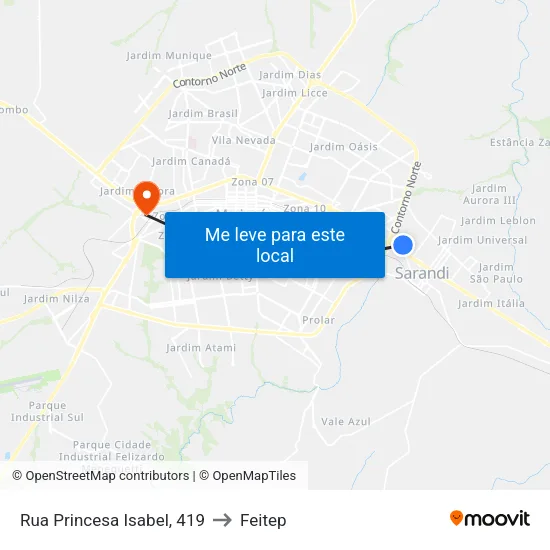 Rua Princesa Isabel, 419 to Feitep map