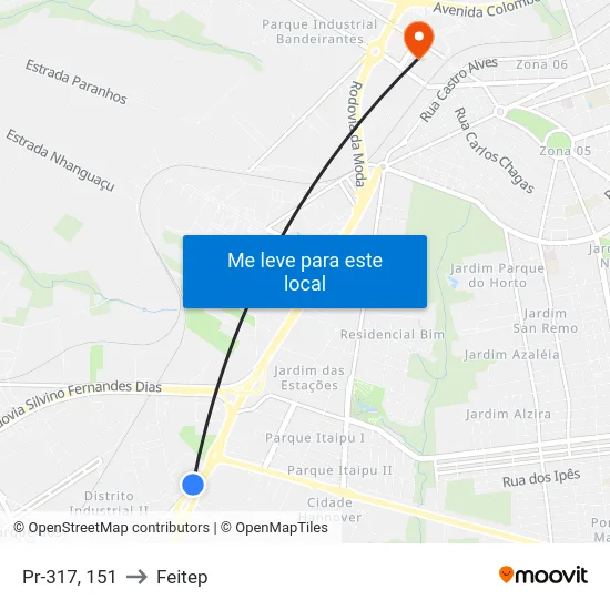 Pr-317, 151 to Feitep map