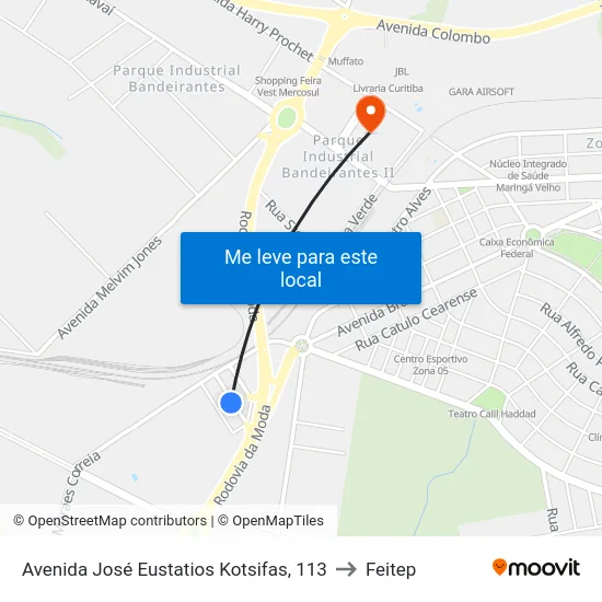 Avenida José Eustatios Kotsifas, 113 to Feitep map
