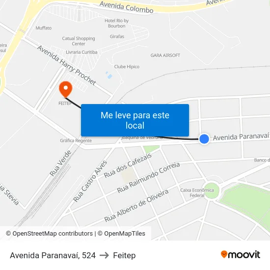 Avenida Paranavaí, 524 to Feitep map