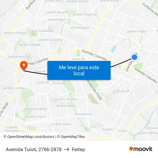 Avenida Tuiuti, 2786-2878 to Feitep map
