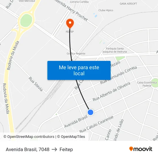 Avenida Brasil, 7048 to Feitep map