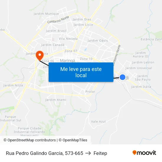 Rua Pedro Galindo García, 573-665 to Feitep map