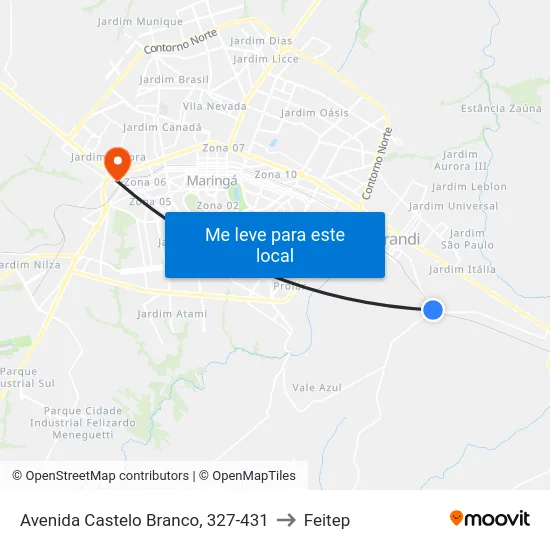 Avenida Castelo Branco, 327-431 to Feitep map