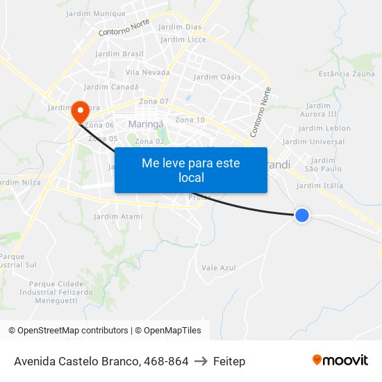 Avenida Castelo Branco, 468-864 to Feitep map