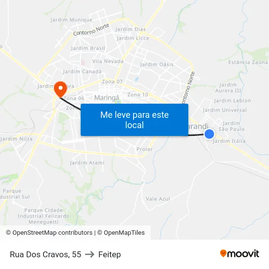 Rua Dos Cravos, 55 to Feitep map