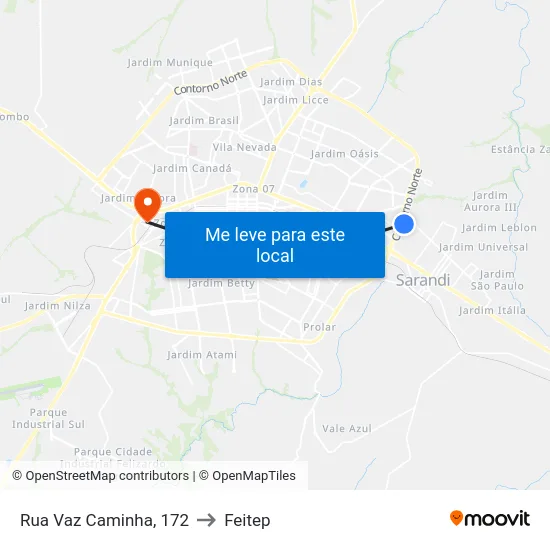 Rua Vaz Caminha, 172 to Feitep map