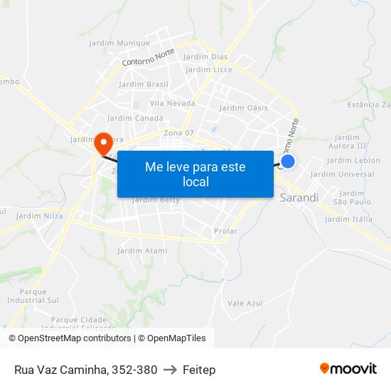 Rua Vaz Caminha, 352-380 to Feitep map