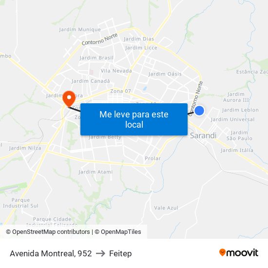 Avenida Montreal, 952 to Feitep map