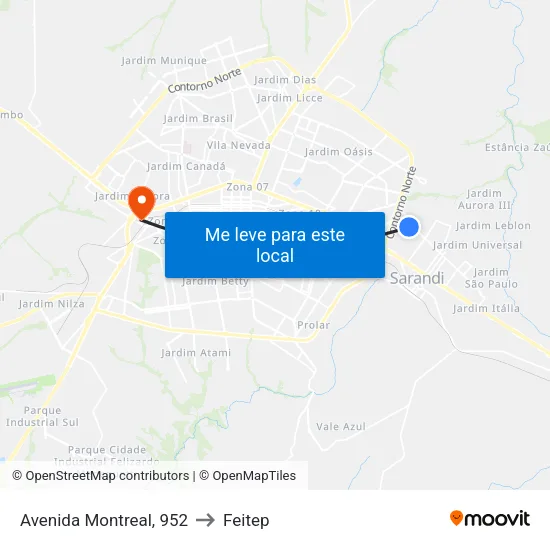 Avenida Montreal, 952 to Feitep map