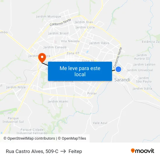 Rua Castro Alves, 509-C to Feitep map