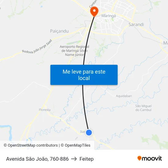 Avenida São João, 760-886 to Feitep map