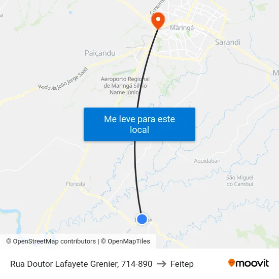 Rua Doutor Lafayete Grenier, 714-890 to Feitep map