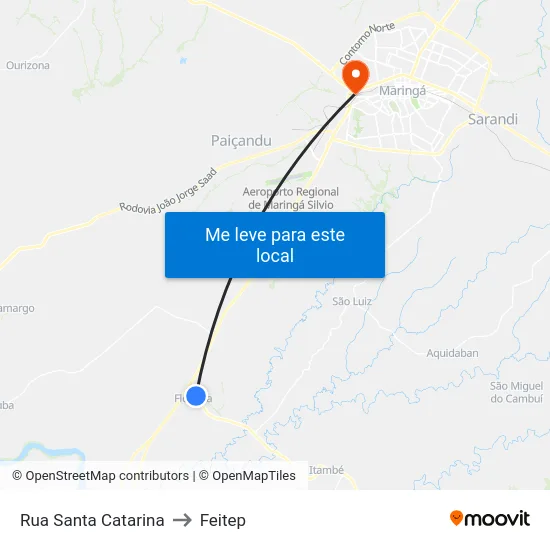 Rua Santa Catarina to Feitep map