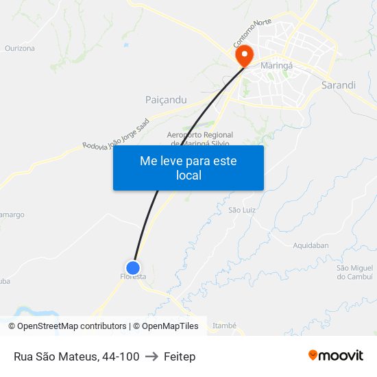 Rua São Mateus, 44-100 to Feitep map