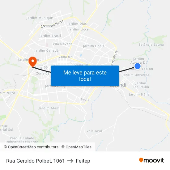 Rua Geraldo Polbet, 1061 to Feitep map