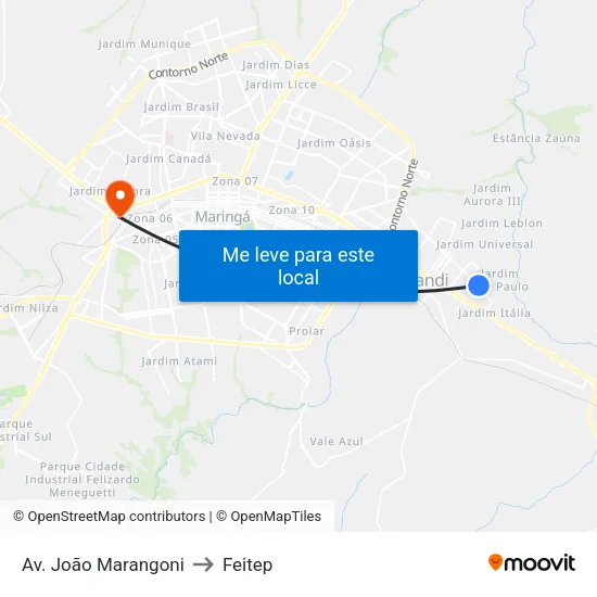 Av. João Marangoni to Feitep map