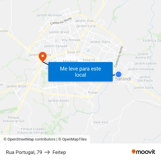 Rua Portugal, 79 to Feitep map