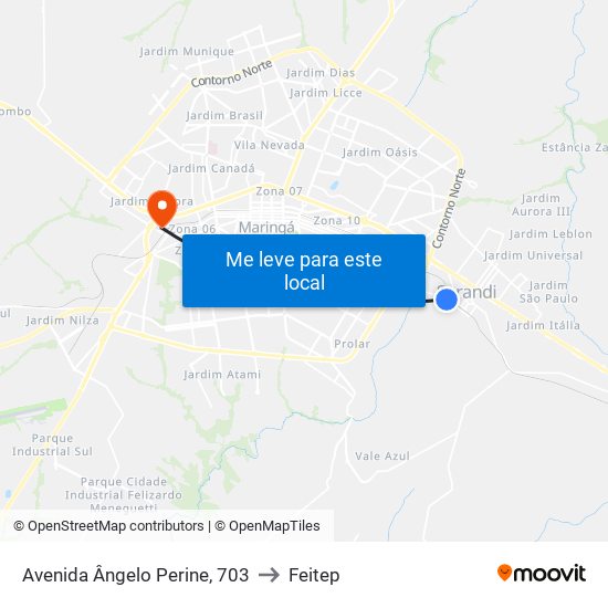 Avenida Ângelo Perine, 703 to Feitep map