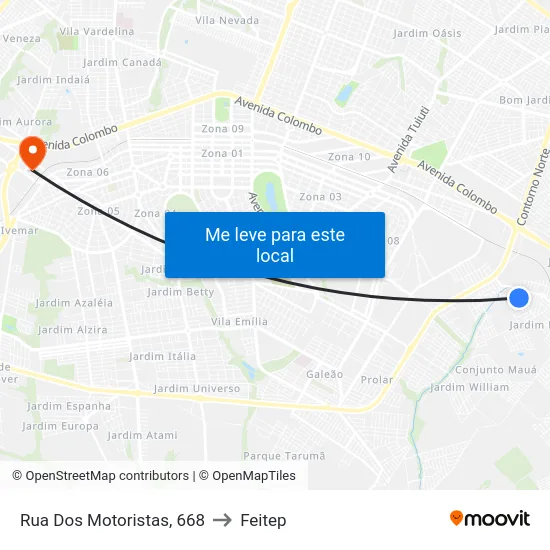 Rua Dos Motoristas, 668 to Feitep map