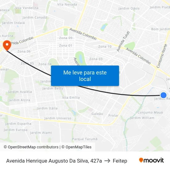 Avenida Henrique Augusto Da Silva, 427a to Feitep map