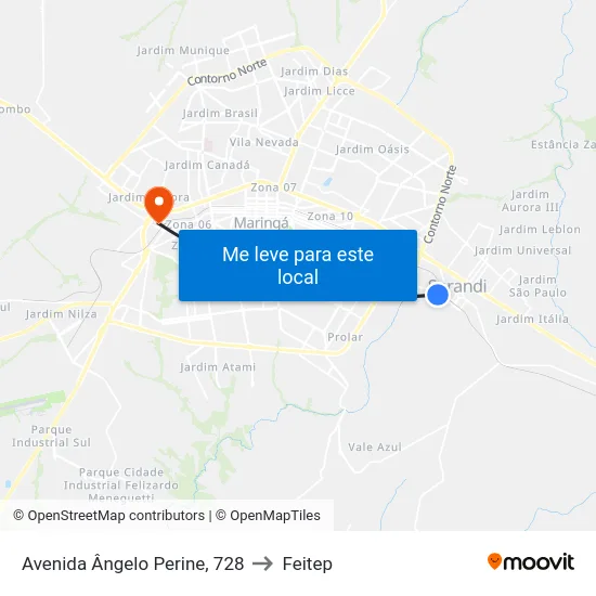 Avenida Ângelo Perine, 728 to Feitep map