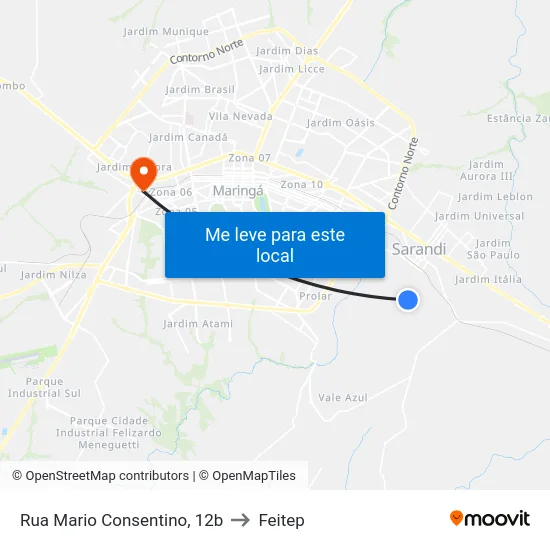Rua Mario Consentino, 12b to Feitep map
