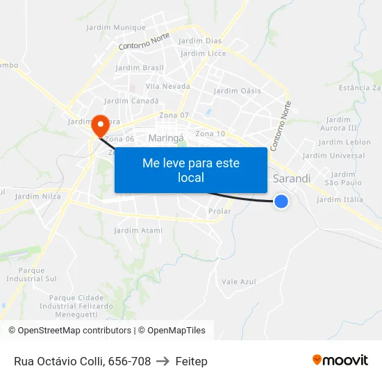 Rua Octávio Colli, 656-708 to Feitep map