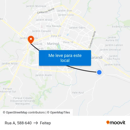 Rua A, 588-640 to Feitep map