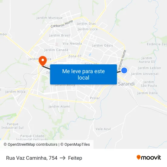 Rua Vaz Caminha, 754 to Feitep map