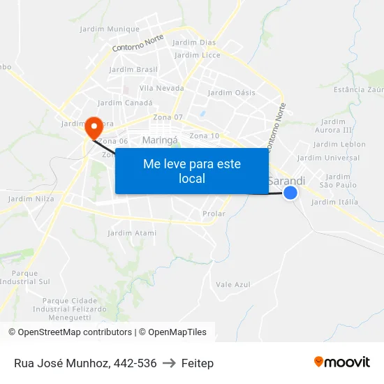 Rua José Munhoz, 442-536 to Feitep map