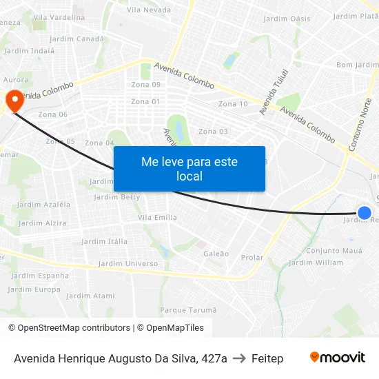 Avenida Henrique Augusto Da Silva, 427a to Feitep map