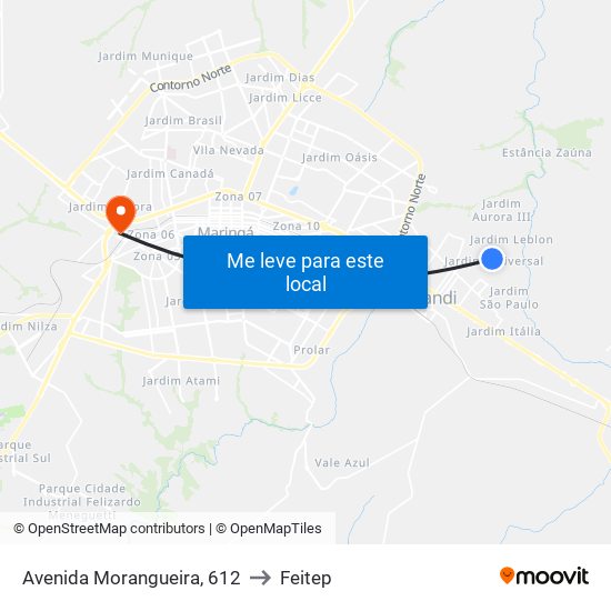 Avenida Morangueira, 612 to Feitep map