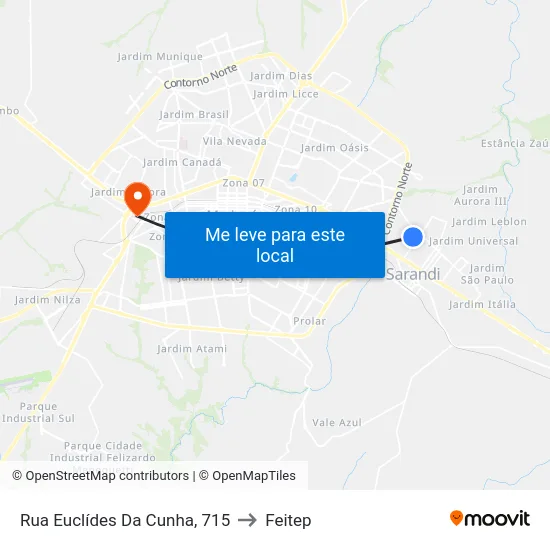 Rua Euclídes Da Cunha, 715 to Feitep map