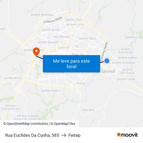 Rua Euclídes Da Cunha, 585 to Feitep map