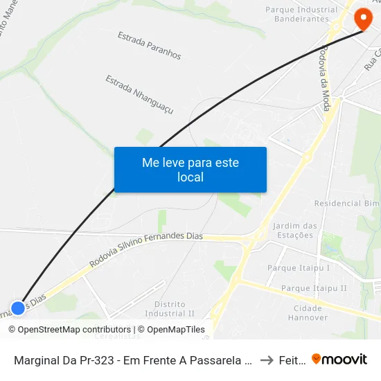 Marginal Da Pr-323 - Em Frente A Passarela Frigorifico to Feitep map