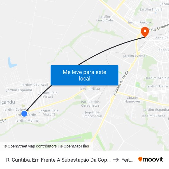 R. Curitiba, Em Frente A Subestação Da Copel to Feitep map