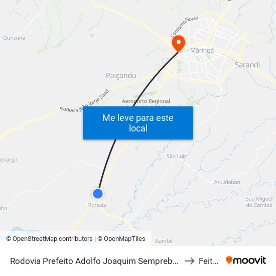 Rodovia Prefeito Adolfo Joaquim Semprebom to Feitep map