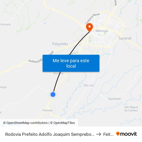 Rodovia Prefeito Adolfo Joaquim Semprebom, 960 to Feitep map