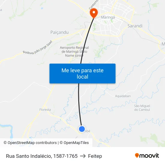 Rua Santo Indalécio, 1587-1765 to Feitep map