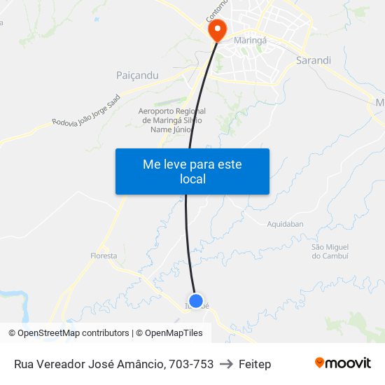 Rua Vereador José Amâncio, 703-753 to Feitep map